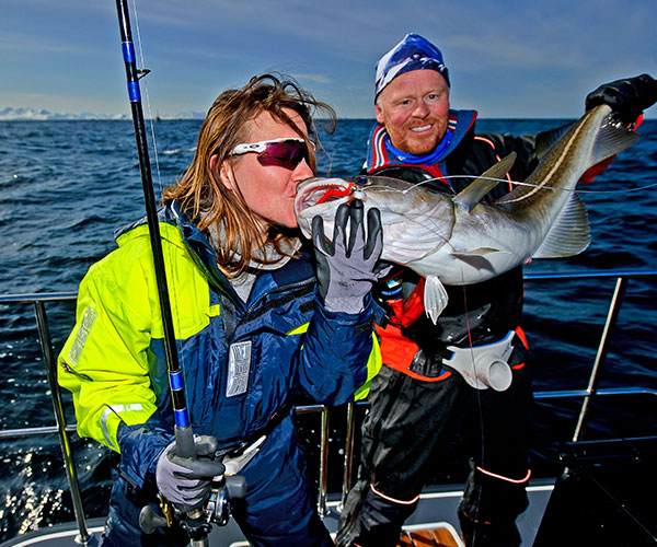 two people fishing. photo